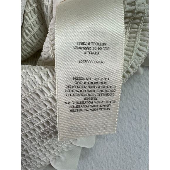 Aritizia Wilfred Tempest Blouse M White Light Birch Ruffles Balloon Sleeves - Picture 5 of 7